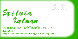 szilvia kalman business card